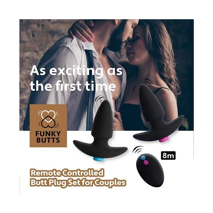 Zdalnie sterowane wibratory analne dla par - zestaw FunkyButts FeelzToys