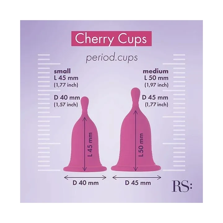 Kubek menstruacyjny Cherry, rozmiar S i M, ekologiczny, bezpieczny dla ciała