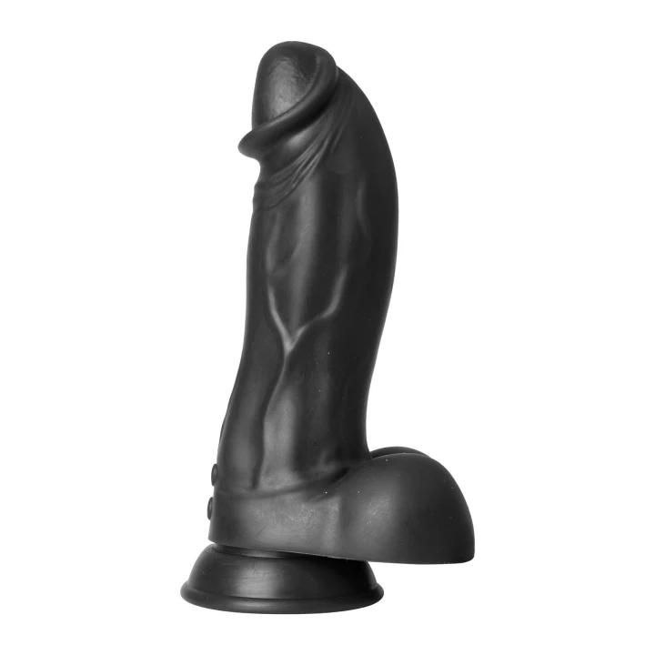 Wibrujące dildo w kształcie dinozaura, silikonowe, czarne, 22 cm, wodoodporne IPX7