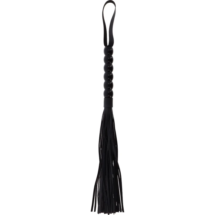Pejcz z koralikami Long Beaded Flogger Whip, skóra PU, 60 cm długości