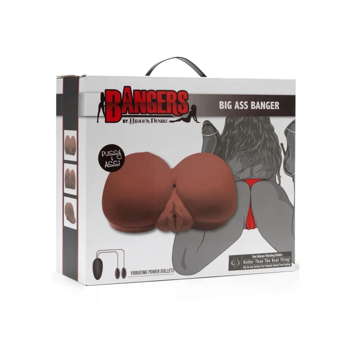 Masturbator anatomiczny z wibratorem, realistyczny, brązowy ton skóry, 8.2 x 8.8 x 5.2 in