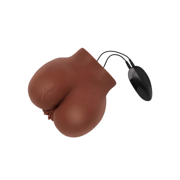 Masturbator anatomiczny z wibratorem, realistyczny, brązowy ton skóry, 8.2 x 8.8 x 5.2 in