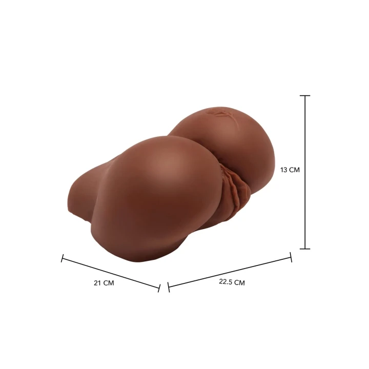 Masturbator anatomiczny z wibratorem, realistyczny, brązowy ton skóry, 8.2 x 8.8 x 5.2 in