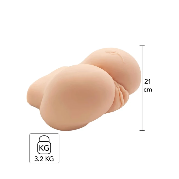 Anatomiczny masturbator z wibracjami, realistyczna struktura, skóra w kolorze jasnym