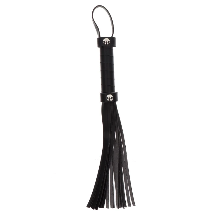Elegancki mały bat BDSM z wegańskiej skóry, długość 33 cm, czarny