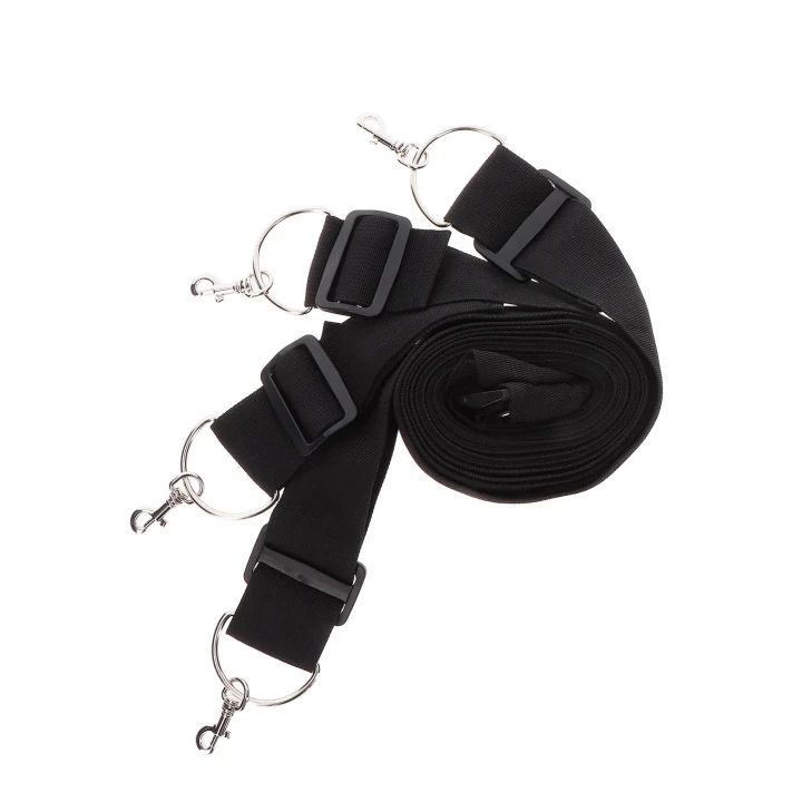 Kajdanki do łóżka TABOOM z wegańskiej skóry, regulowane, czarne, uniwersalne