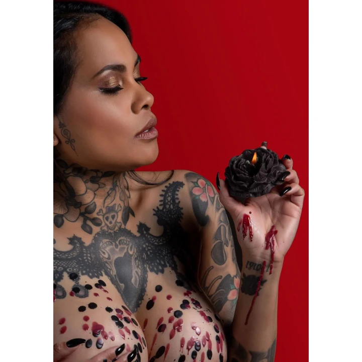 Świece drip do masażu 2 szt. w kolorze czerwonym i bordowym - niskotemperaturowe, woskowe