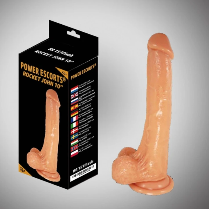 Dildo realistyczne 10 cali (25,5 cm) z rotacyjnym mechanizmem i przyssawką