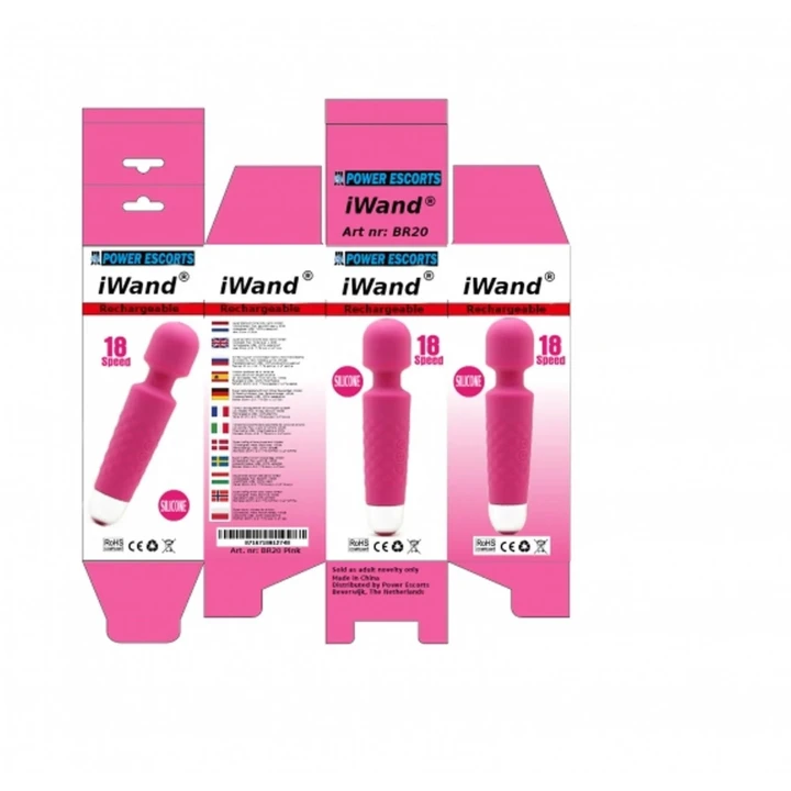 Iwand pink/ purple/ black rechargeable silicone bodywand massager