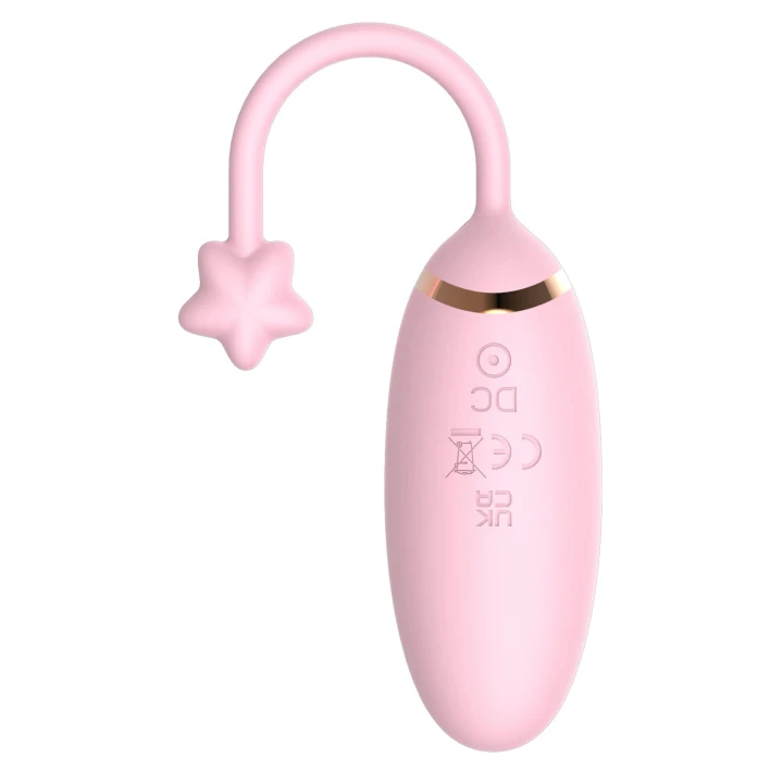 Wibrator dla par z funkcją aplikacji, 9 trybów wibracji, silikon, różowy design