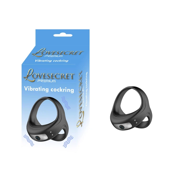 Wibrujący pierścień erekcyjny Lovesecret Premium LS07 z elastycznego silikonu, 3 w 1