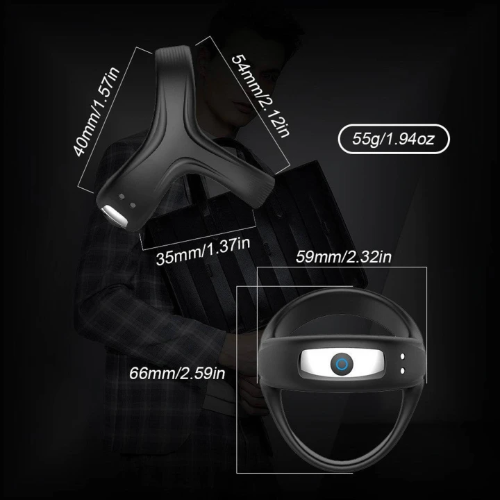 Wibrujący pierścień erekcyjny Lovesecret Premium LS07 z elastycznego silikonu, 3 w 1