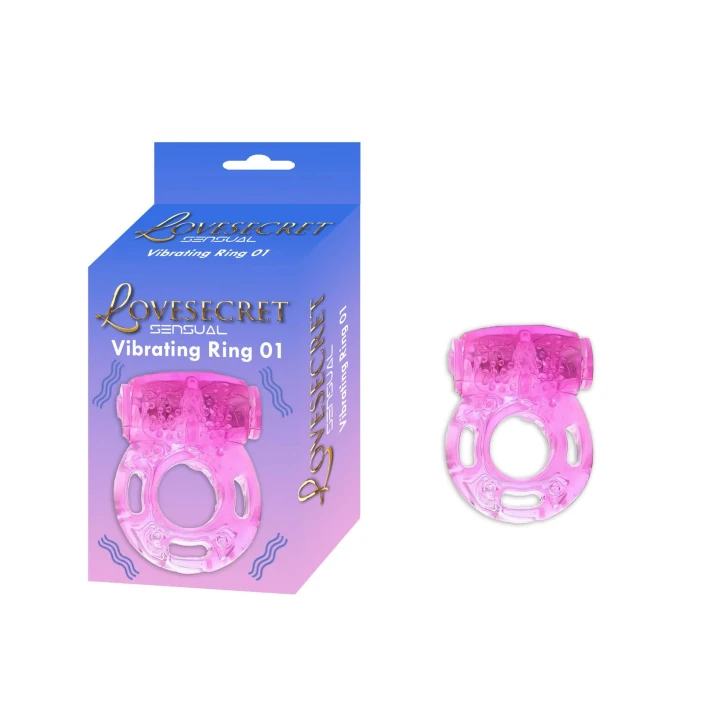 Wibrujący pierścień erekcyjny Lovesecret z elastycznego TPE, różowy, dla par