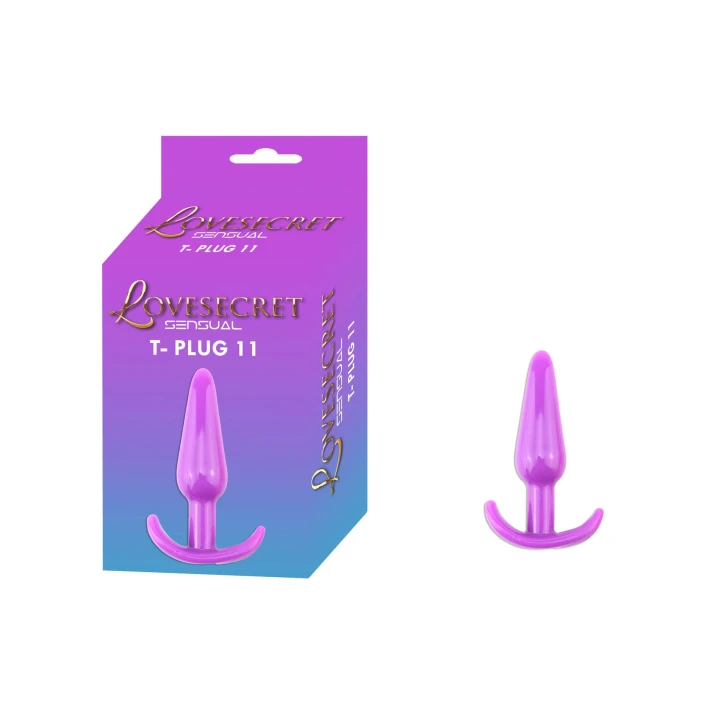 Korek analny Lovesecret Sensual T-Plug 11, fioletowy, 12,3 cm, TPE, dla początkujących