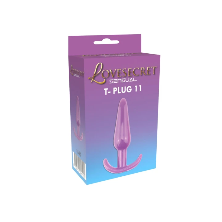 Korek analny Lovesecret Sensual T-Plug 11, fioletowy, 12,3 cm, TPE, dla początkujących