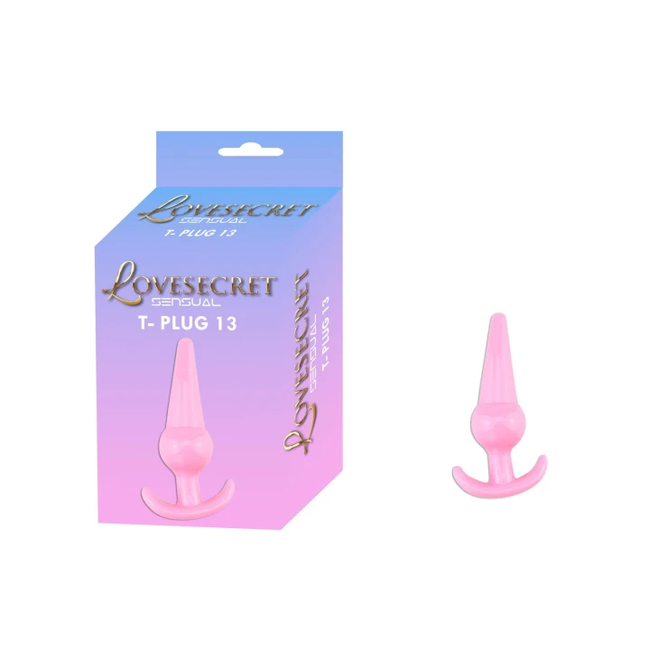Korek analny Lovesecret Sensual T-Plug 13 różowy, 12,6 cm, dla początkujących i średnio zaawansowanych