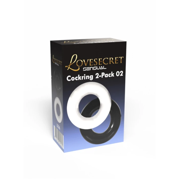 Pierścienie erekcyjne LoveSecret Sensual 2-pack: czarny i przezroczysty, 3,5 cm