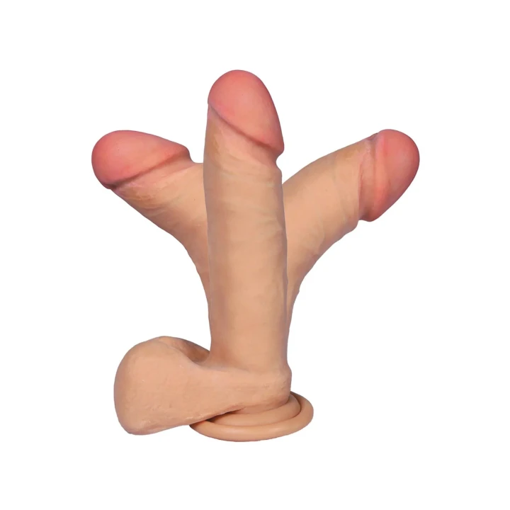 Elastyczny dildo o długości 20 cm z przyssawką – Morfeusz LovecloneX z cyber skóry