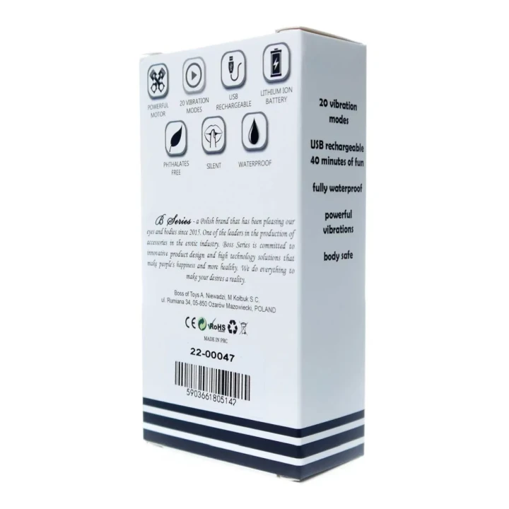 Stymulator ładowany USB - mocny wibrator bullet 20 funkcji, wodoodporny, złoty