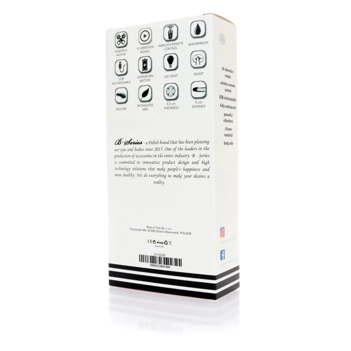 Wibracyjna przedłużka intymna z 10 funkcjami, zdalnym sterowaniem i USB