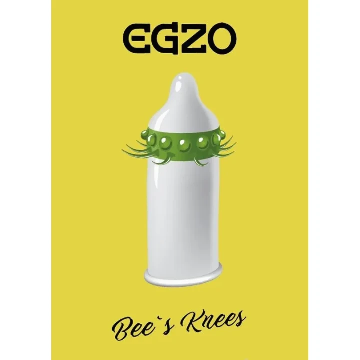 Prezerwatywy lateksowe Egzo Bee's Knees z wypustkami, długość 18-19 cm