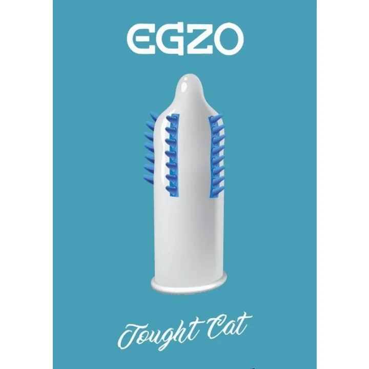 Prezerwatywy lateksowe Egzo Tought Cat z wypustkami, długość 18-19 cm
