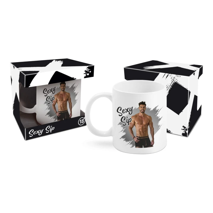 Kubek ceramiczny 300ml z humorystycznym nadrukiem dla mężczyzn - Sexy Sip
