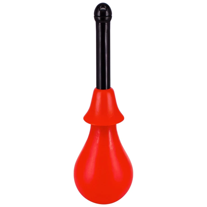 Gruszka do czyszczenia analnego Whirling Spray Red, 25.2 cm, wodoodporna, PVC wolny od ftalanów