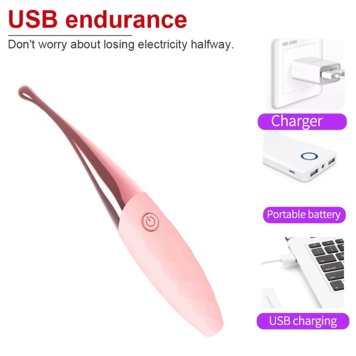 Wibrator punktowy Stymulator-Nana z 36 funkcjami wibracji - różowy silikonowy