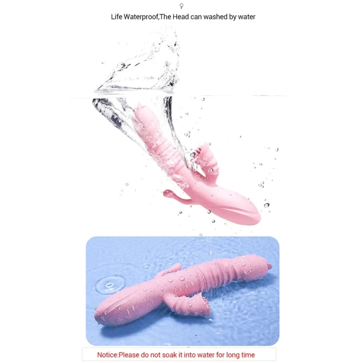 Wibrator do stymulacji punktu G z analnym, USB, różowy, wodoodporny, silikonowy