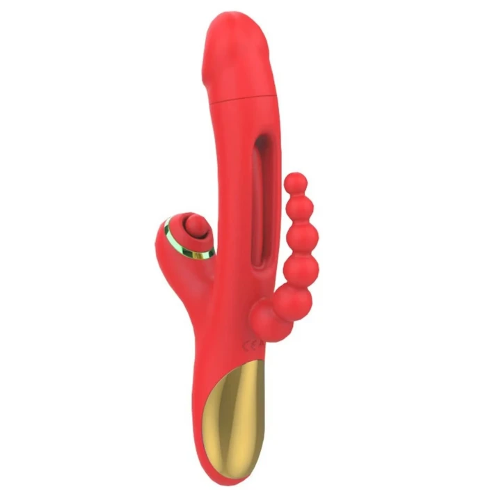 Wibrator premium z 9 funkcjami wibracji i stukania, silikonowy, długość 24 cm