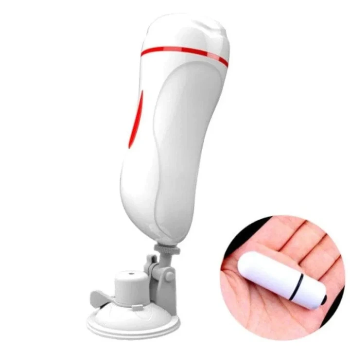 Masturbator wibracyjny z przyssawką - Suction Master, wodoodporny, elastyczny silikon