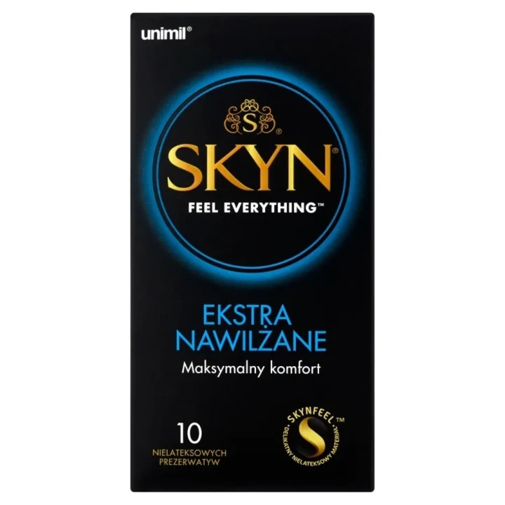 Prezerwatywy UNIMIL SKYN BOX 10 EXTRA WET - Nielateksowe, Ultra Cienkie, Ekstra Nawilżone