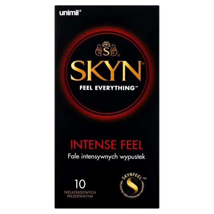 Prezerwatywy UNIMIL SKYN BOX 10 INTENSE FEEL - Delikatne, bezlateksowe, intensywnie stymulujące