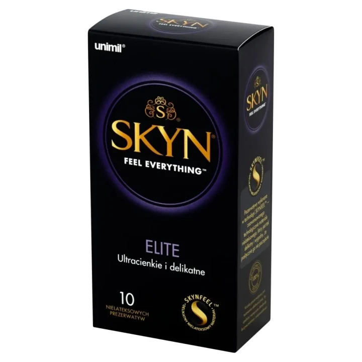 Prezerwatywy UNIMIL SKYN BOX 10 ELITE, ultra cienkie, naturalne odczucie, 53 mm