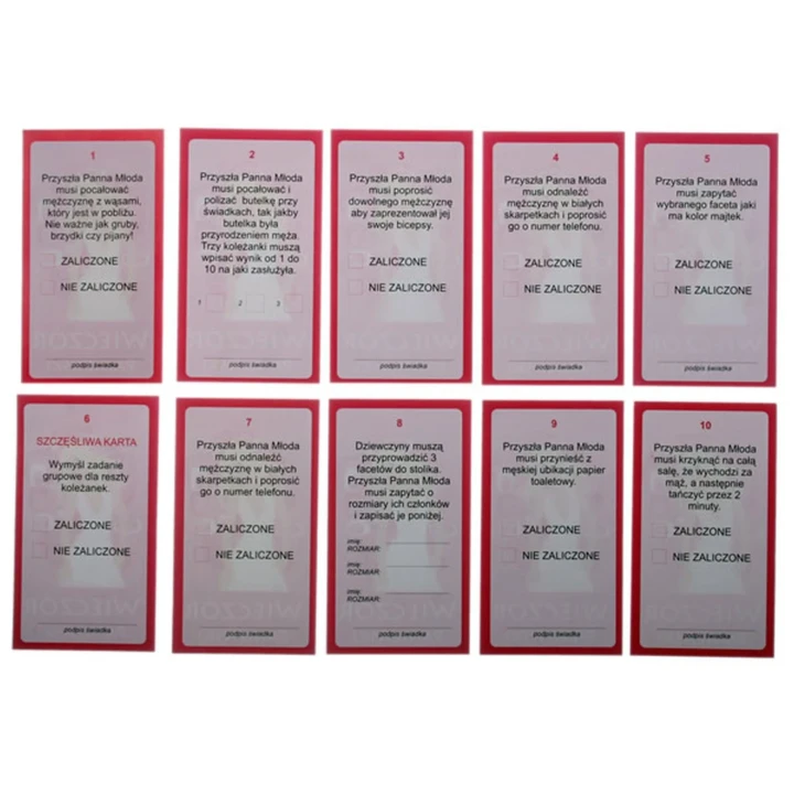 Gry-Karty na Wieczór Panieński z Zadaniami