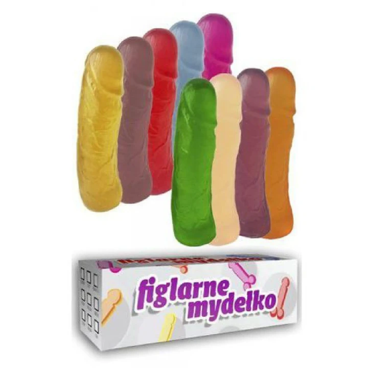 Zabawka w kształcie penisa - mydełko do kąpieli, kolorowe, delikatne dla skóry
