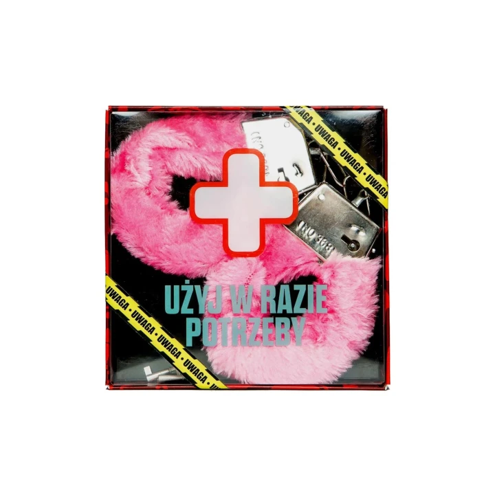 Różowe kajdanki awaryjne z futerkiem, idealne na romantyczne okazje i zabawę z partnerem