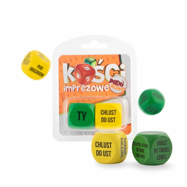 Kostki do gry z imionami – Zestaw kreatywny, drewno, różne kolory, 2 szt.