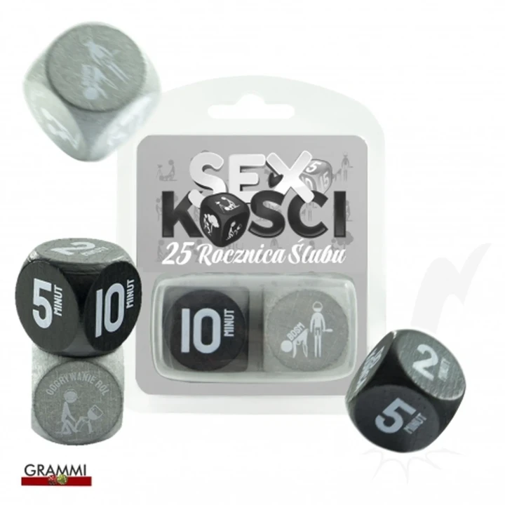 Kostki randkowe na 25. rocznicę ślubu – szare, intymne zabawy dla par