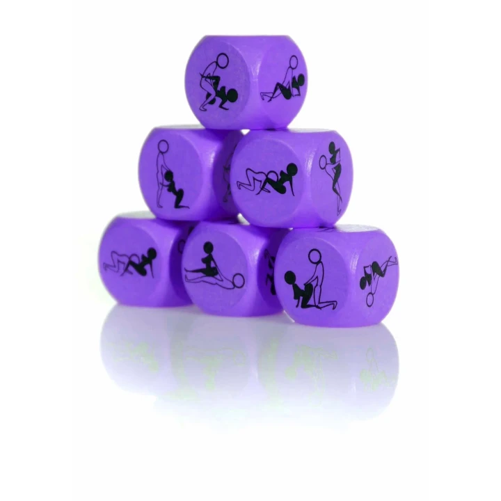 Interaktywna kostka miłosna fioletowa - 6 pozycji dla zmysłowych uniesień