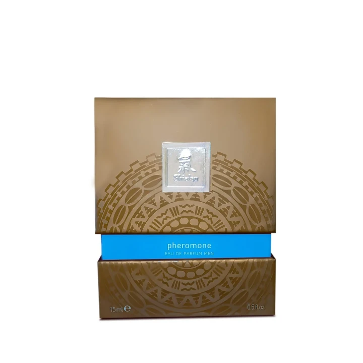 Perfumy feromonowe dla mężczyzn SHIATSU, lekka kompozycja 15 ml w kolorze niebieskim