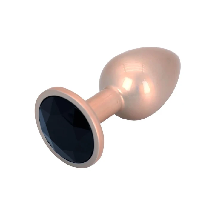 Korek analny silikonowy z kamieniem akrylowym, 7 cm, wodoodporny, elegancki design