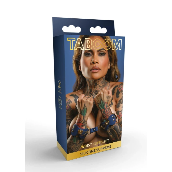 Silikonowy zestaw mankietów na nadgarstki w kolorze niebieskim, 30 cm, regulowany