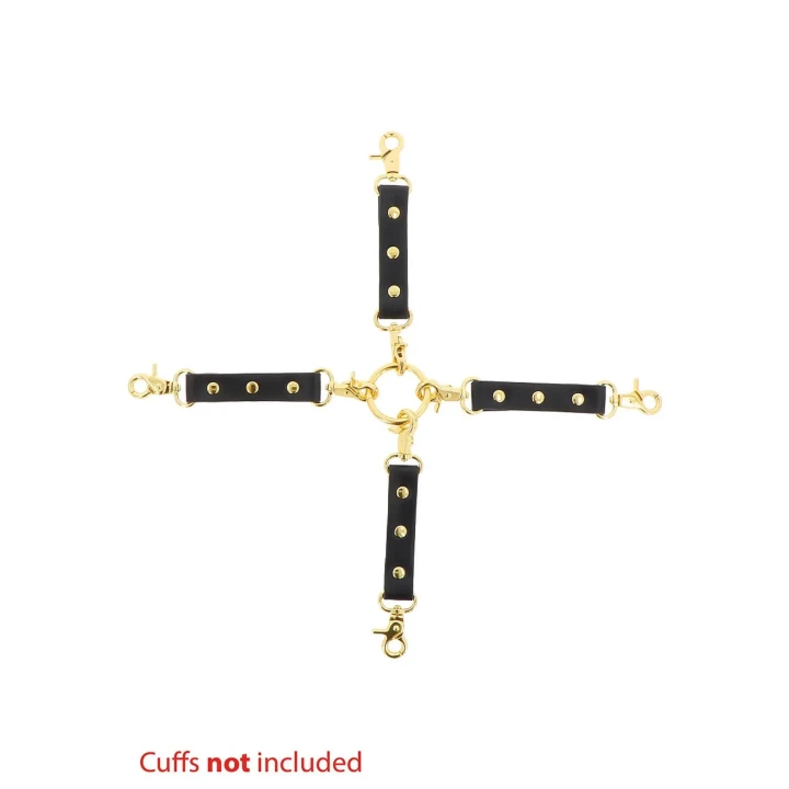 Akcesorium do bondage, Wild Roses Hogtie - eleganckie ograniczenie z PU skórą i metalem