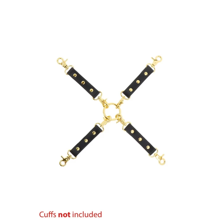 Akcesorium do bondage, Wild Roses Hogtie - eleganckie ograniczenie z PU skórą i metalem