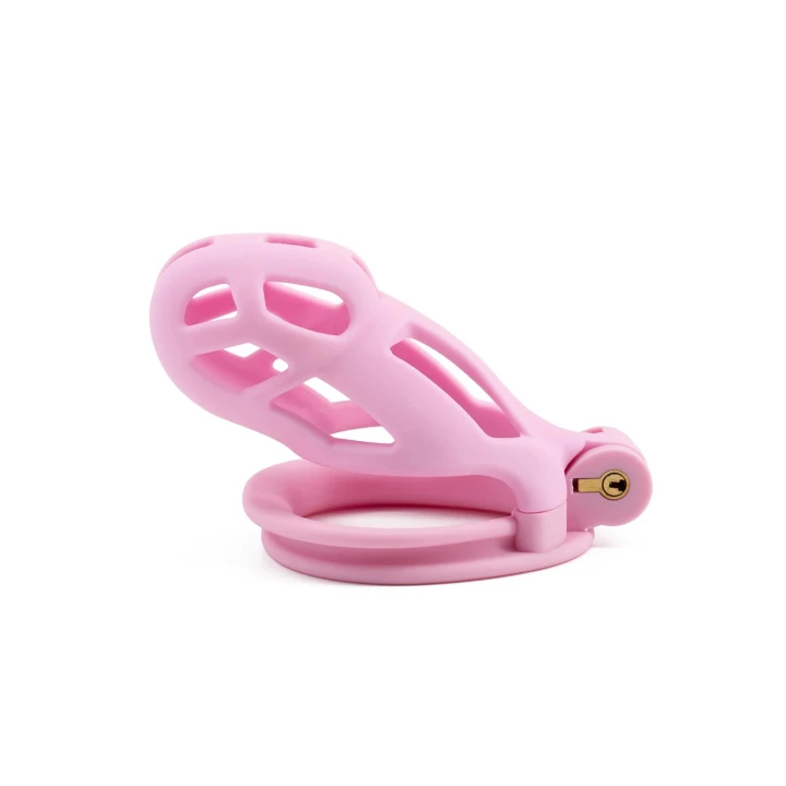 Klatka do kontrolowania męskości HIDDEN DESIRE - Penis Prison, Różowa, Regular, ABS