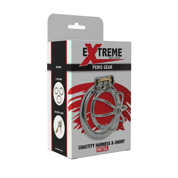 Klatka Kontroli Męskości ze stali nierdzewnej, rozmiar X-Short EXTREME, HIDDEN DESIRE