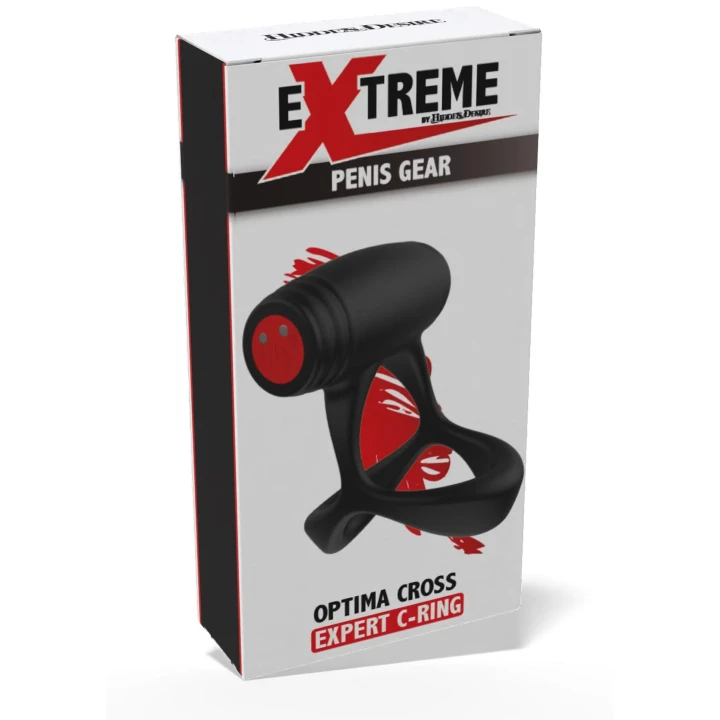 Pierścień erekcyjny Optima Cross Xpert z wibracjami i wodoodporną konstrukcją