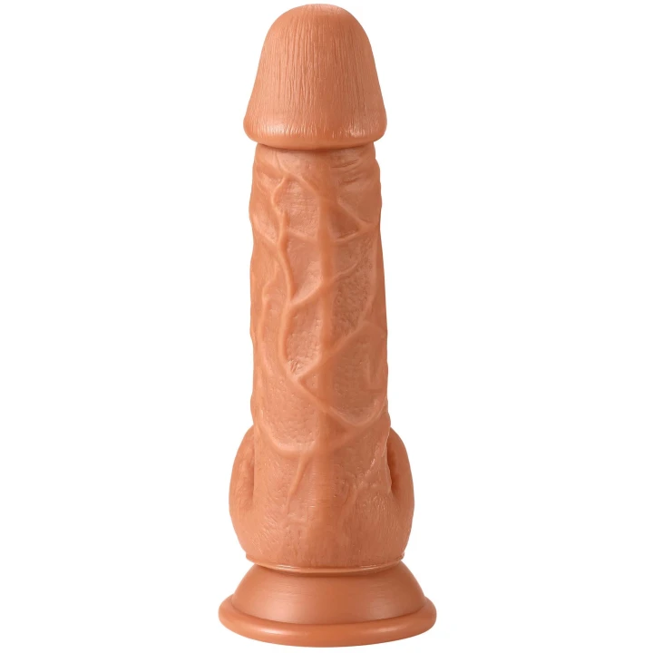 Realistyczne dildo z PVC o długości 21 cm z przyssawką, elastyczne i bezpieczne dla ciała